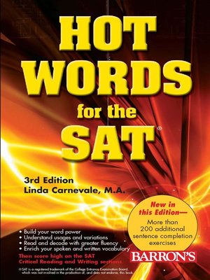 cover image of Barron's Hot Words for the SAT